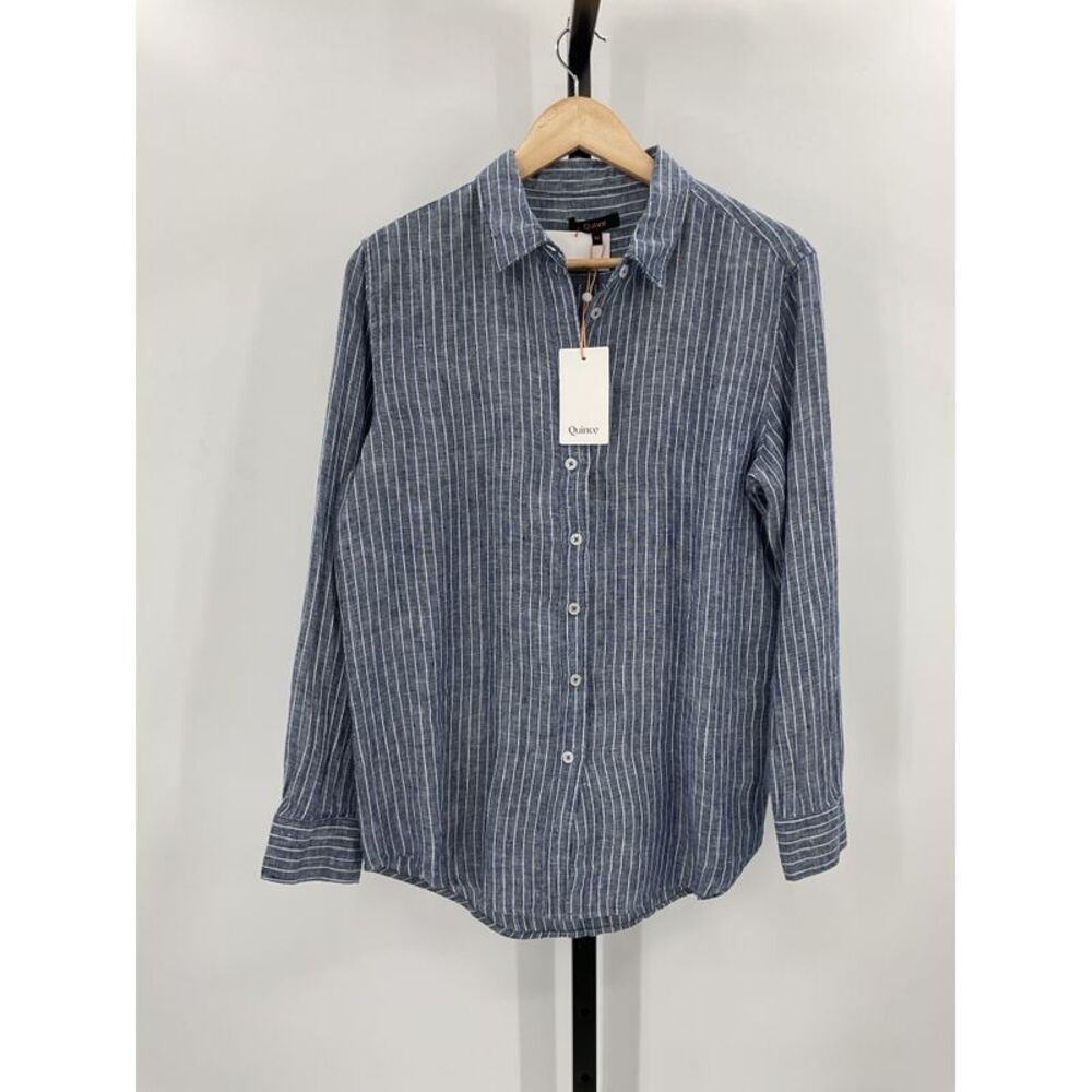 Quince Blue Striped Women's Top